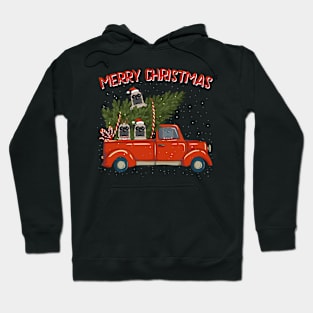 Bullmastiff Xmas Vintage Red Pickup Retro Truck Hoodie